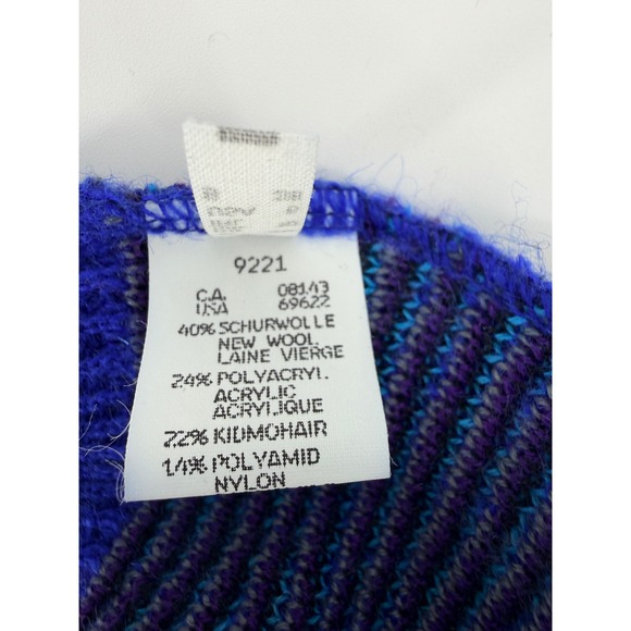 Vintage Marz Munchen West Germany Blue Kid Mohair Wool Abstract Sweater Womens 6 - Picture 3 of 4
